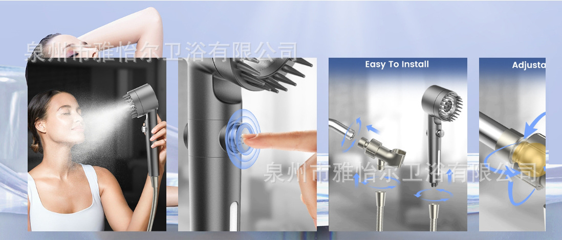 Cross-border wearing shower head, powerful pressurized bathroom shower head, spray, hand-held hand-filtered showerhead Item Picture