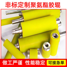 工业防磨聚氨酯胶辊印染pu机械用无动力滚筒滚轮耐油软胶实心圆柱