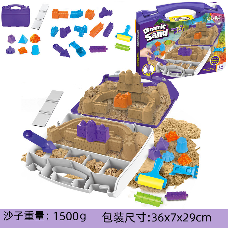 Juguetes de construcción de castillo para niños espaciales, arena para niños y niñas, arena de color, juguetes de arcilla