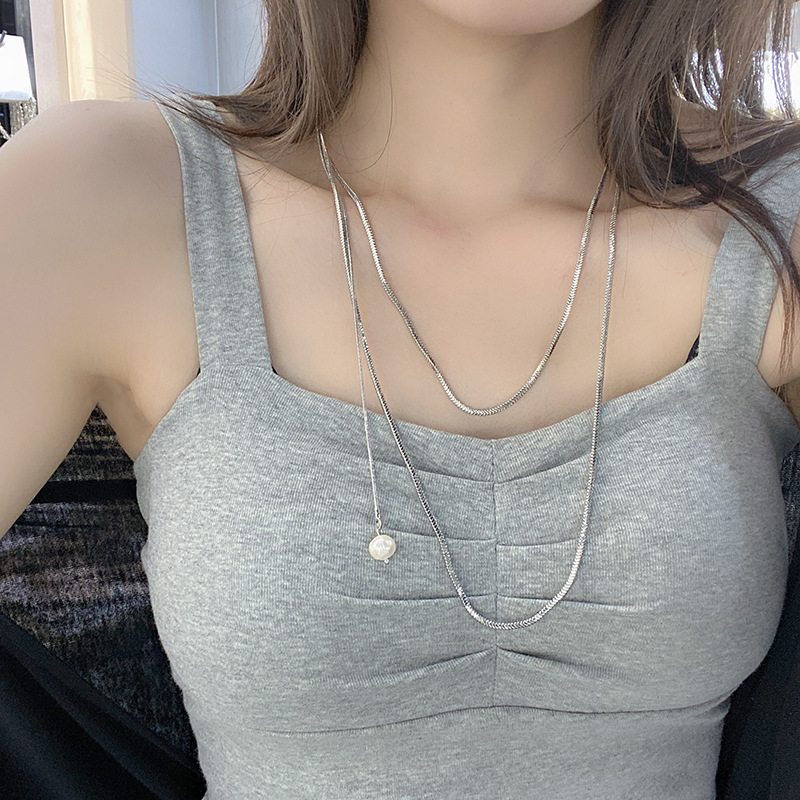 Fashion Solid Color Metal Pearl Plating Womenu0027S Necklace 1 Piece