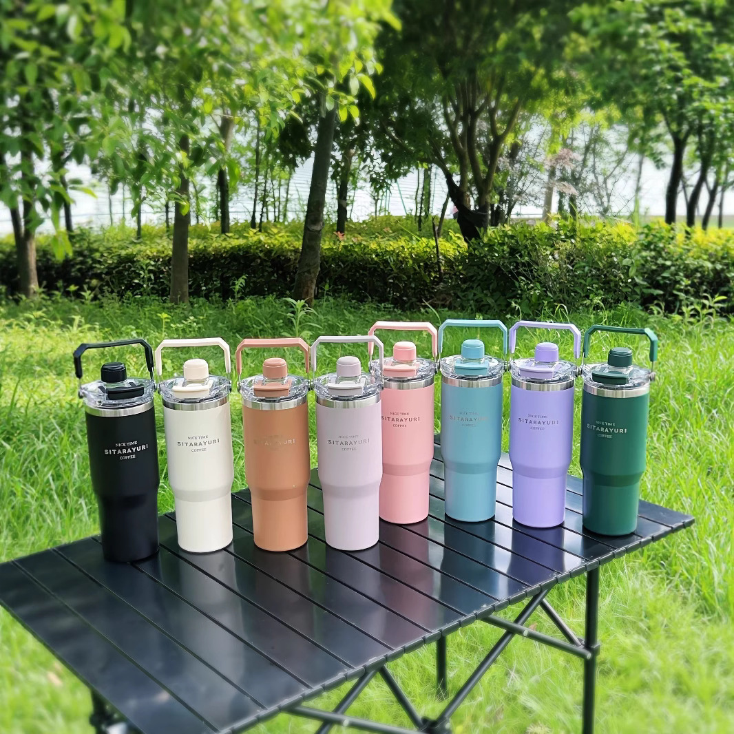 Sitarayuri Three-Drink Magnetic Car Cup 304 Stainless Steel Portable Thermos Cup Car Travel Ice Cup