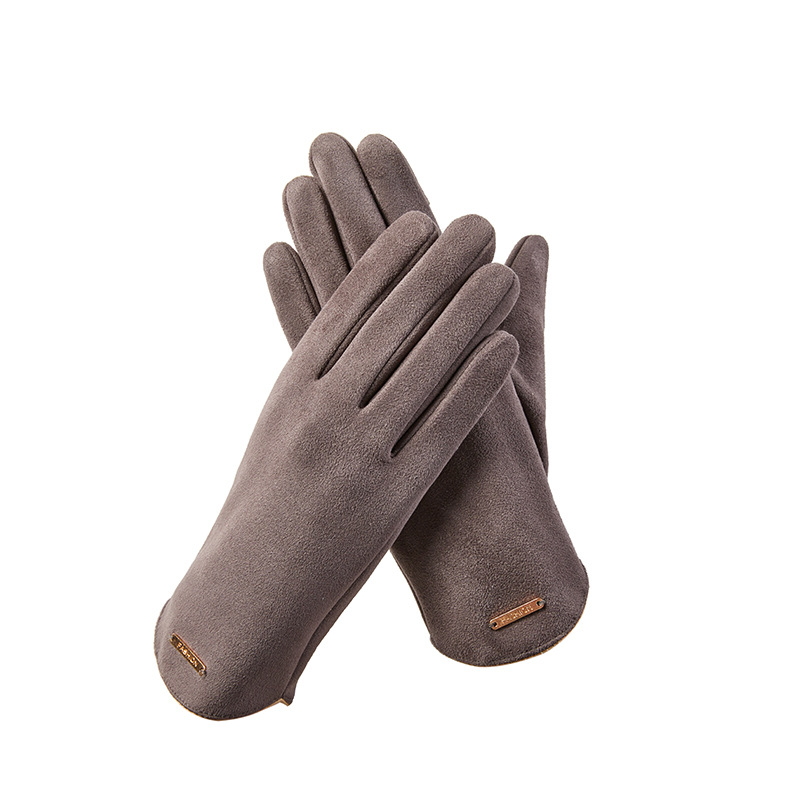 Guantes térmicos de gamuza para hombres y mujeres guantes de lana al aire libre a prueba de frío otoño e invierno guantes de pantalla táctil