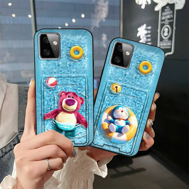 Suitable for Moto Mobile Phone Case Silicone Fun Couple Card Digital Creative Swimming Ring Cartoon Swimming Pool Men and Women