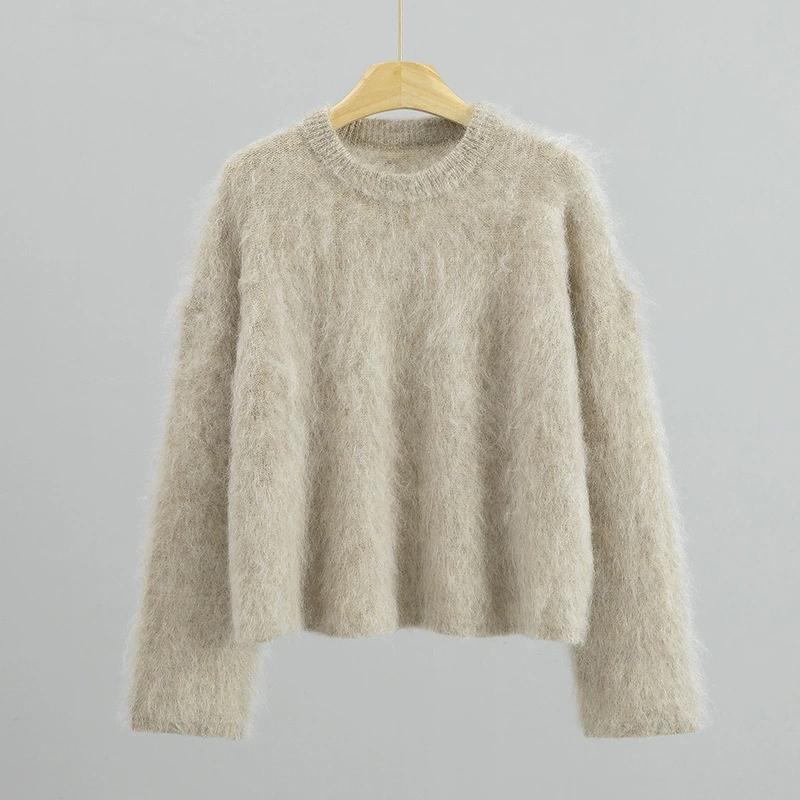 Вязаный свитер (Lineapiù) Scandinavian alpaca, свободный крой, мягкий лёгкий округлый ворот