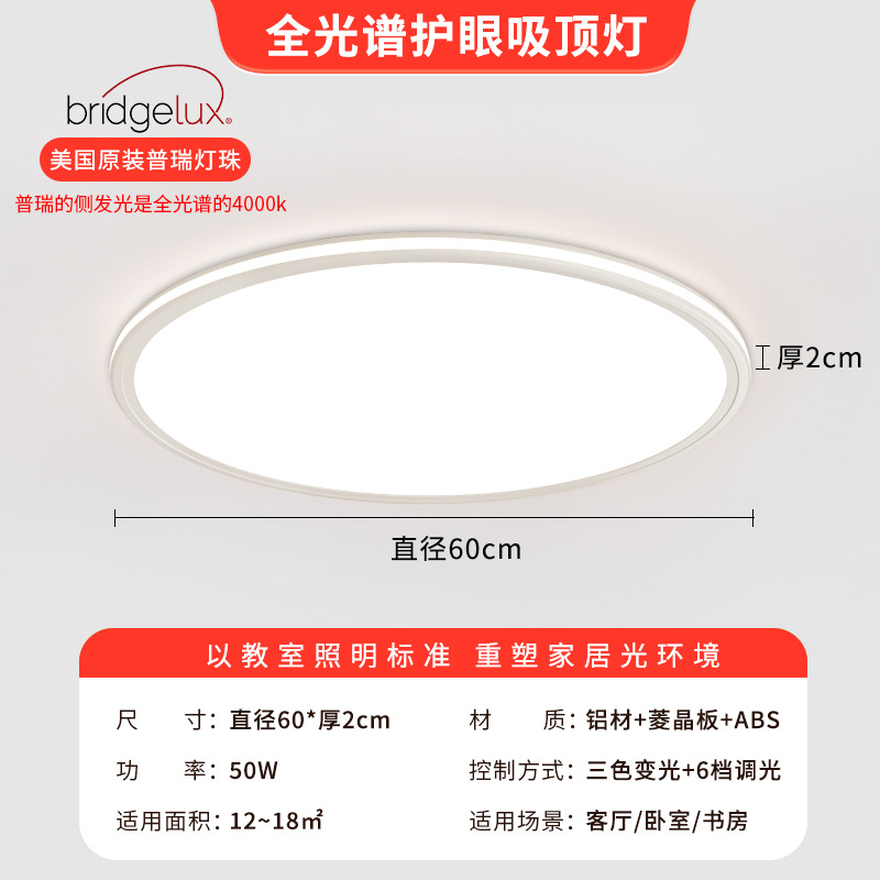 lámpara de techo del dormitorio ultra delgada nueva lámpara de comedor led moderna simple lámpara de lámpara Zhongshan lámpara de protección de ojos de espectro completo lámpara de habitación
