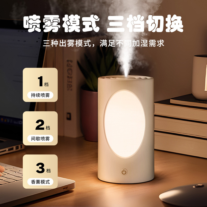 新しいツリーハウス加湿器 USB ソフトライトナイトライトホームミュート寝室大容量水分補給充電式加湿器|undefined