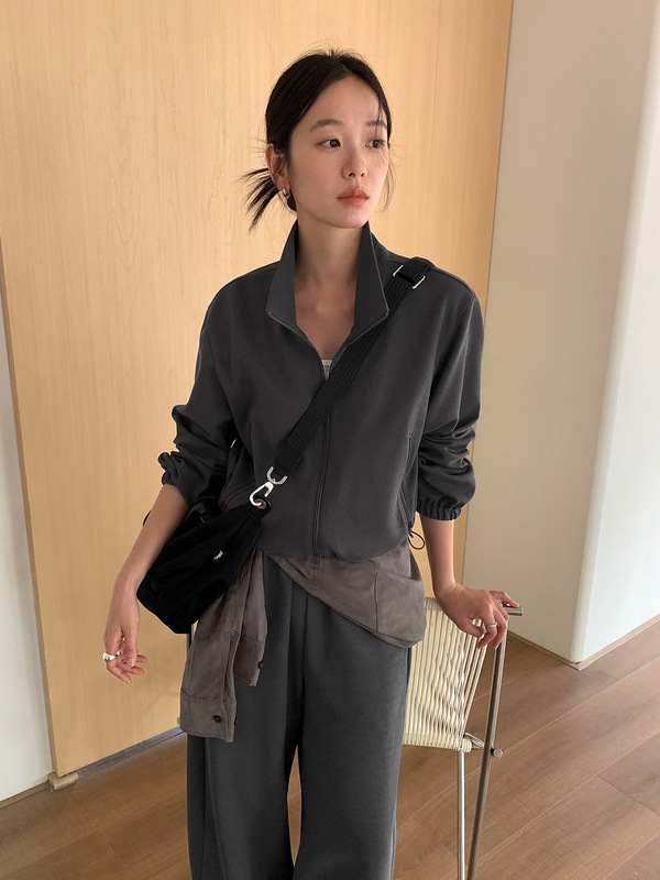 TG 休闲舒适感百搭卫衣外套女2025秋季新款抽绳拉链短款上衣25631|undefined