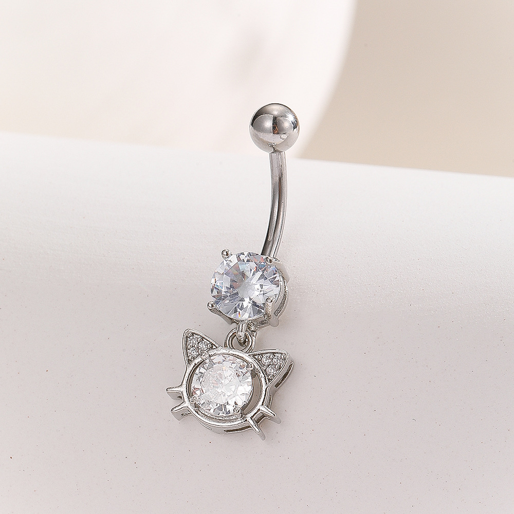 Best Seller Inverted Flower Diamond Navel Ring Body Piercing Jewelry for Women detail image 8