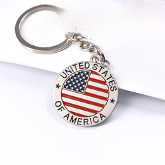 Alibaba.com Cross-border US Flag Letter Keychain Zinc Alloy Oil Drip Keychain Pendant Small Gift Key Ring