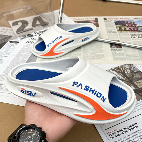 Summer Slides for Men, Outdoor Sports, Rubber-Feel Indoor/Outdoor Slippers, Anti-Slip and Anti-Odor, Fashionable Slippers for Couples