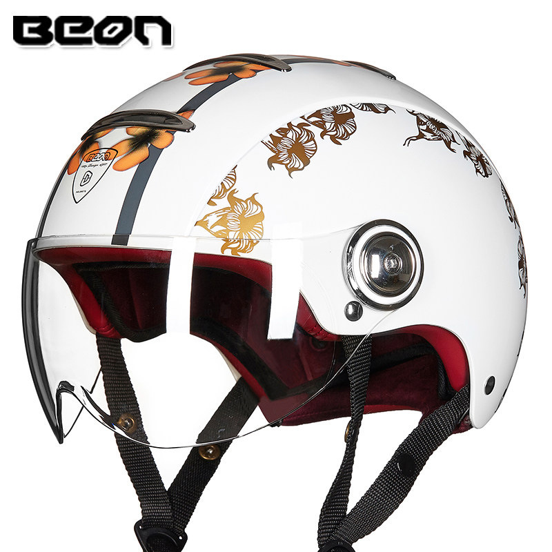 BEON medio casco coche eléctrico cabeza femenina casco de la motocicleta Four Seasons universal verano primavera ventilación transpirable B105 liquidación