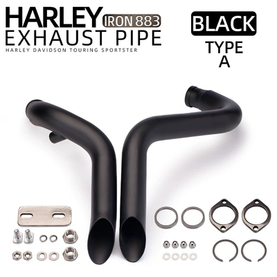 Harley exhaust pipe VH straight out exhaust 883 1200 48 XL883N exhaust pipe X48 short exhaust pipe (Motorcycle exhaust pipe) - matte-black
