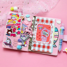 韩国创意网红套装马卡龙记事本活页笔记本手帐本A5A6可定制log