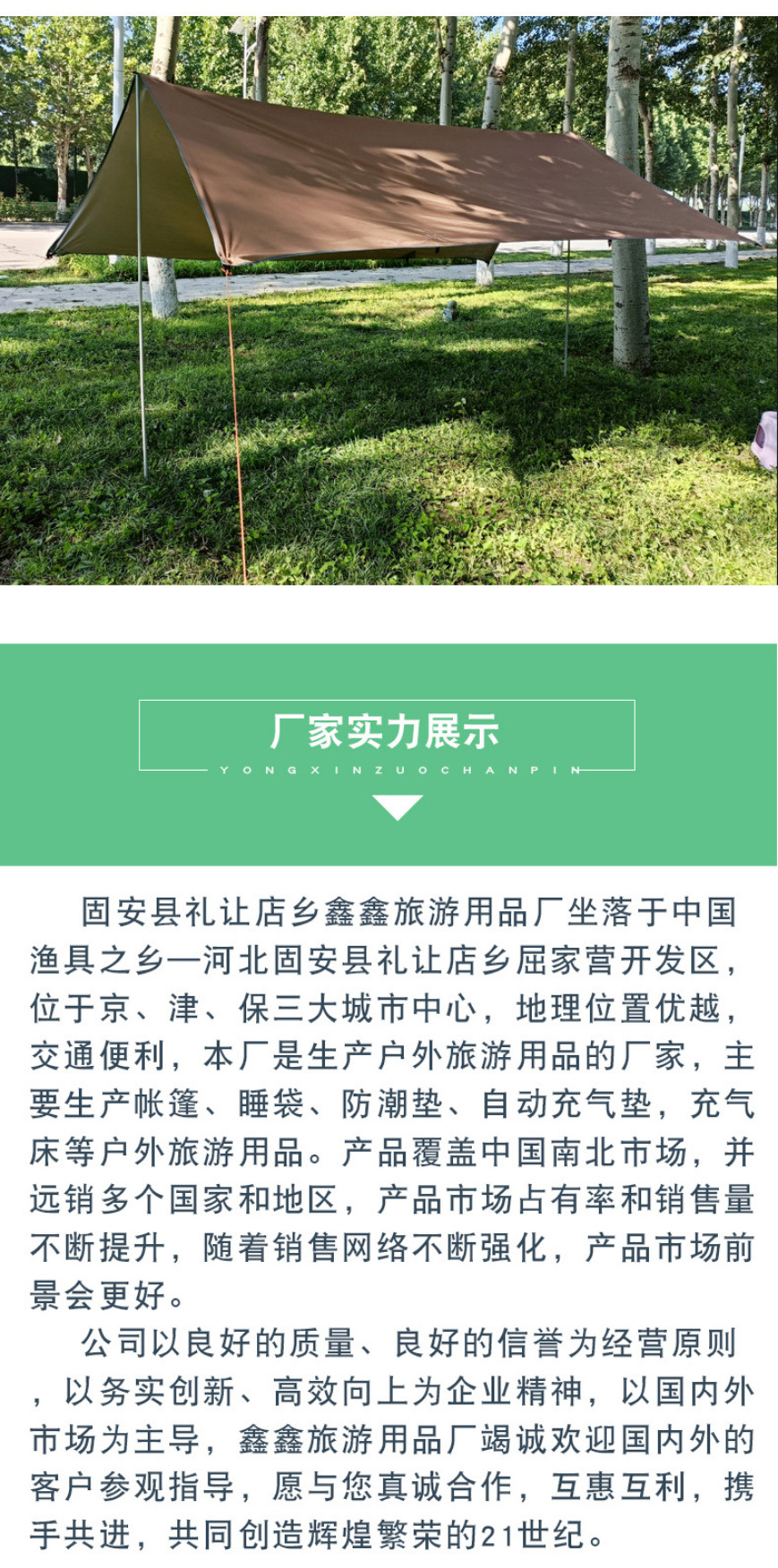 In-Stock Wholesale Rainproof and Sunproof Canopy Tent for Outdoor Camping, Picnic, Thickened Portable Windproof Sunshade