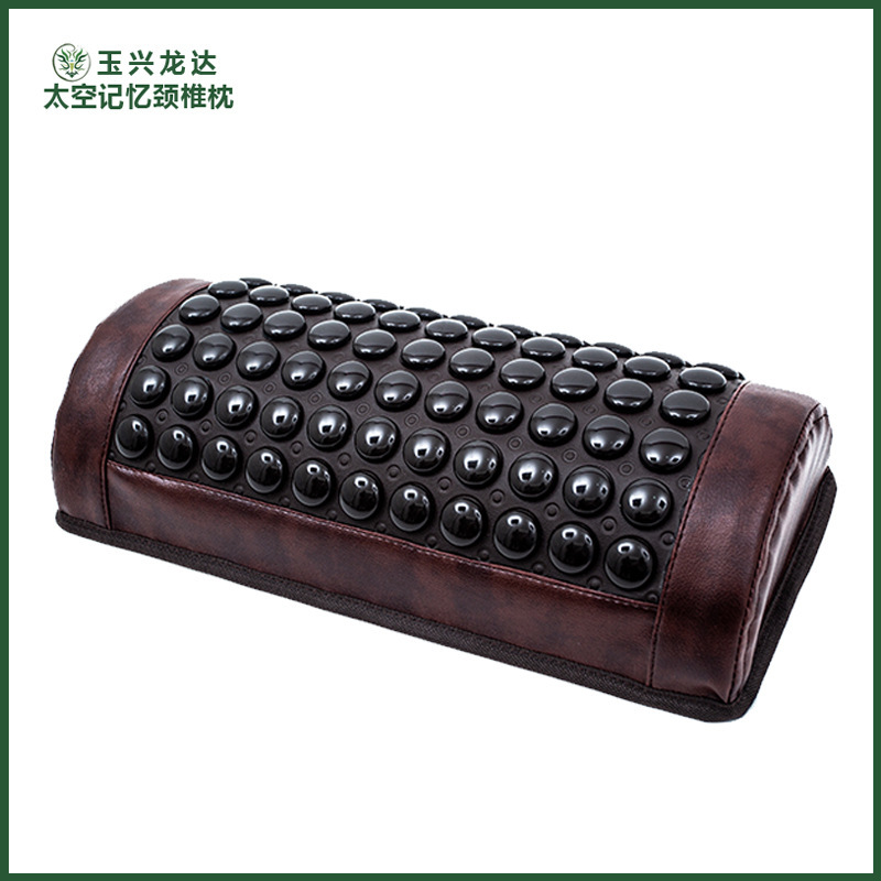 Jade Pillow Heating Memory Foam Cervical Spine Pillow Tourmaline Stone Summer Cooling Pillow Electrical Stone Massage Cross-Border