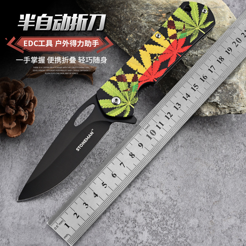 新款不锈钢高硬度防身小刀 户外野营求生刀具