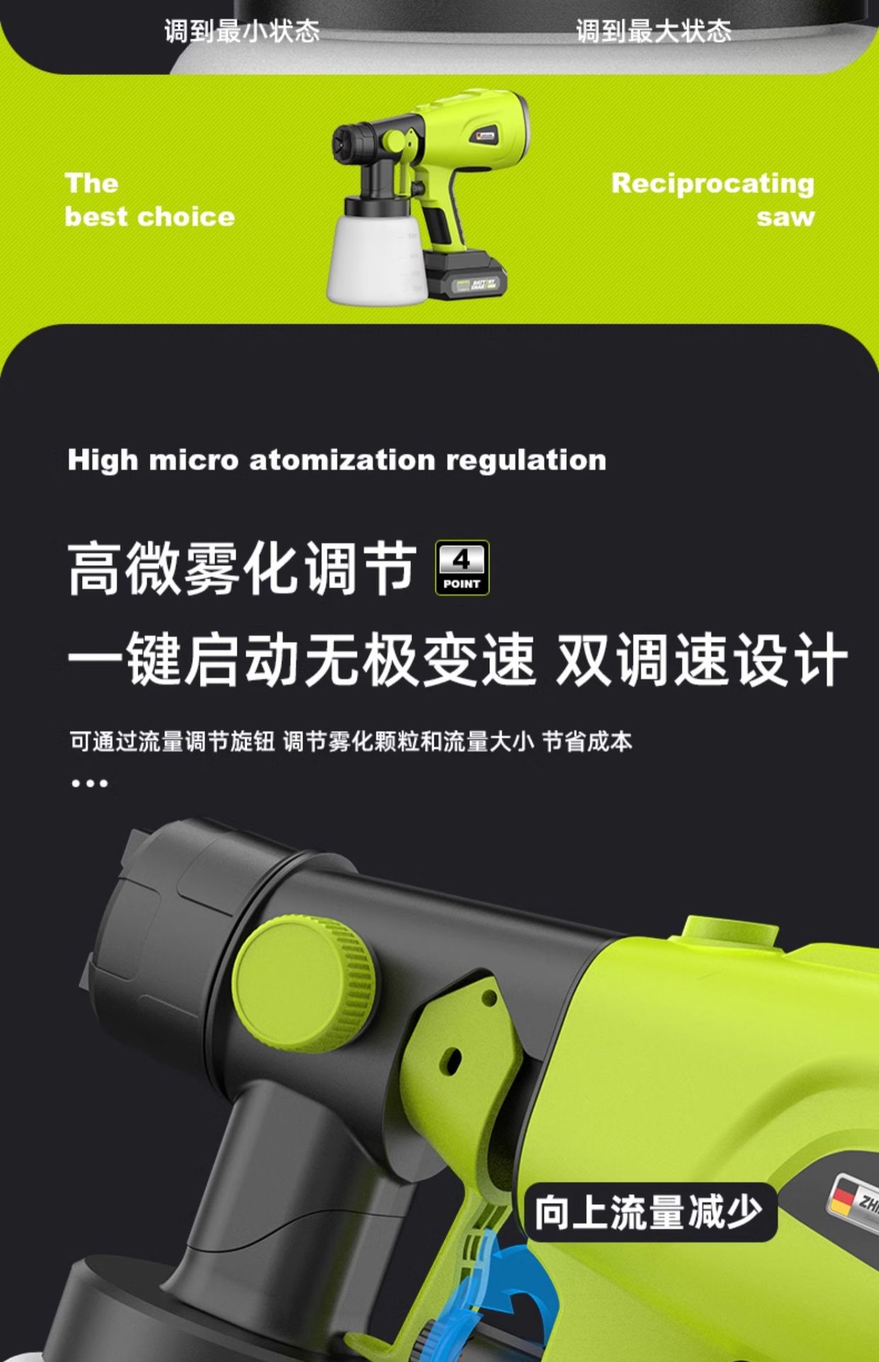 Electric Spray Paint Gun Paint Spray Gun Latex Paint Artifact Spray Machine Household Small Lithium Battery Spray Paint High Atomization Wholesale