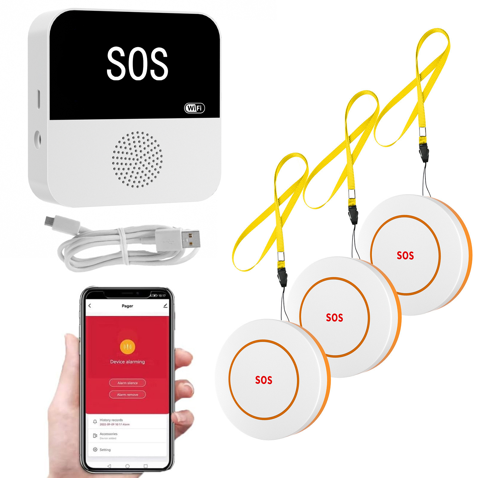 Graffiti WIFI buscapersonas de ancianos SOS botón de llamada de emergencia botón de emergencia inalámbrico buscapersonas de hospitales de ancianos