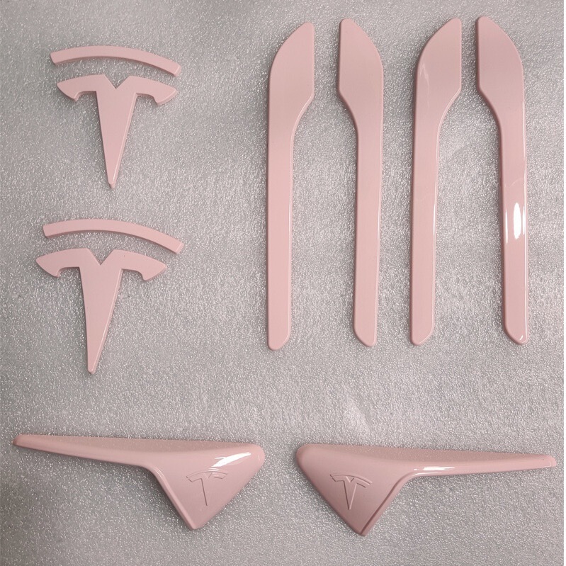 适用特斯拉焕新Model3Y彩色T字母标车门把手摄像头保护罩装饰贴拉|undefined