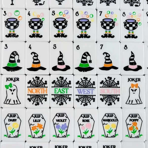 American Mahjong Handcrafted Mahjong Tiles Customized European and American Acrylic Black and White Double-Layer American-Style Mahjong Tiles