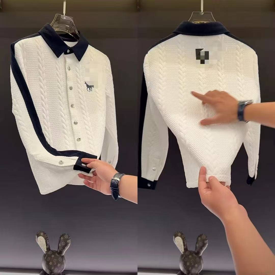 Autumn Men's Trendy High-End Versatile Slim-Fit Design Comfortable New Luxury Business Shirt Casual Jacket