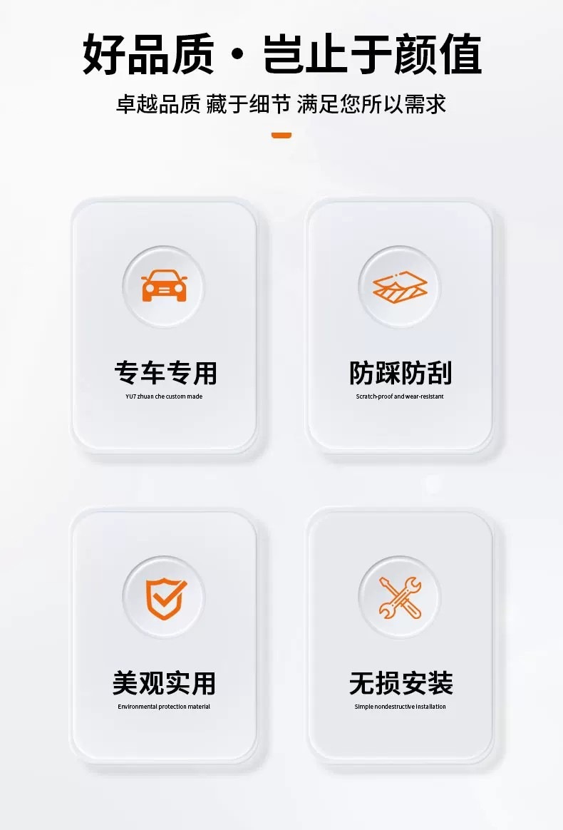 Suitable for Xiaomi Yu7 New Su7 Glue-Free Threshold Strip Carbon Fiber Pattern Upgraded Version Welcome Pedal Anti-Scratch Protective Plate