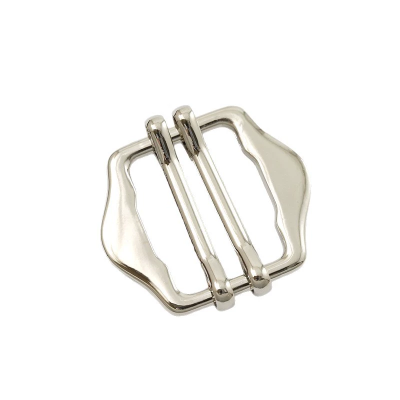 Wholesale metal double-prong double happiness four-notch header buckle two-end pointed four-stroke eyelet cap vest adjustable active buckle