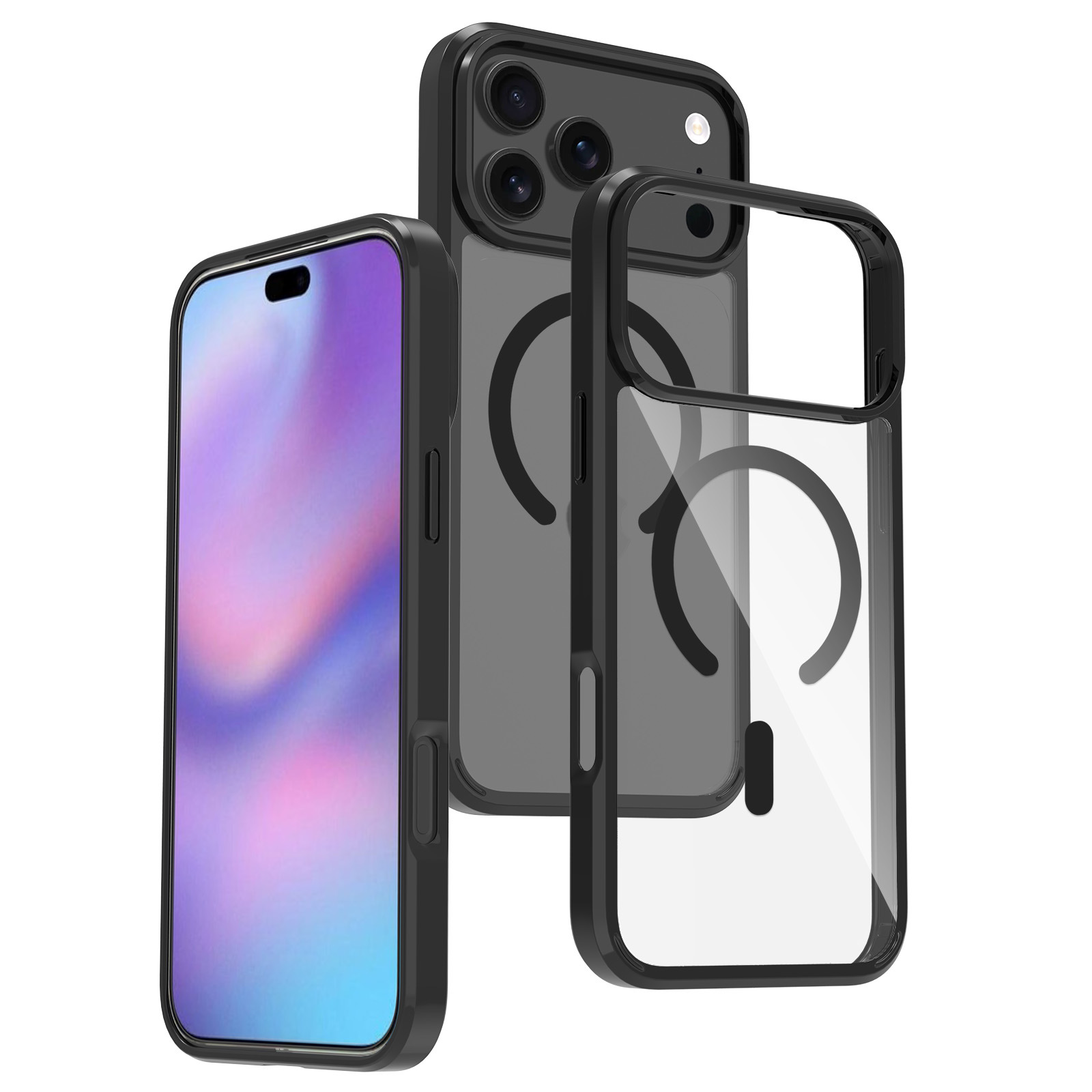 Aplicable iphone17Promax funda protectora de manzana MagSafe magnética de cáscara dura transparente acrílica