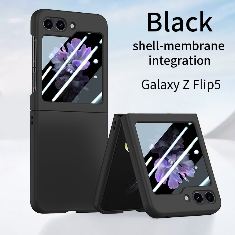 Suitable for Samsung Z Flip8/7 Phone Case 6/ 50% off Foldable Screen Case with Integrated Screen Film, Pc Skin-Like Texture, Solid Color Oil-Spray Protective Cover