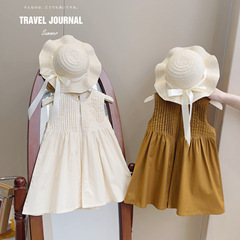 Ladies' Tank Top Skirt 2024 Summer New Korean Style Children's Fashion sleeveless dress children pleated loose skirt
