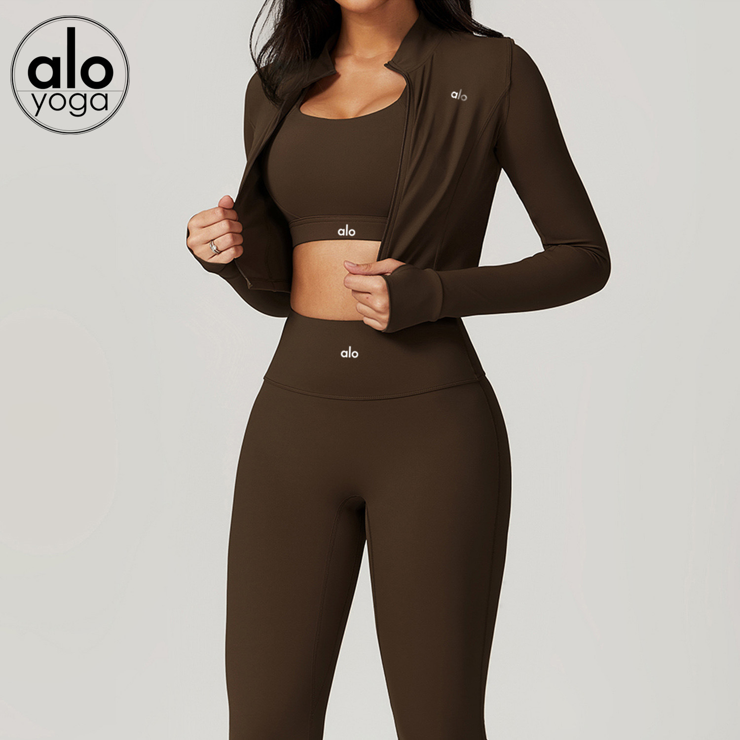 Comercio exterior ropa de yoga deportivo yoga acondicionamiento delgado chaleco de carrera secado rápido manga larga pilates set de entrenamiento