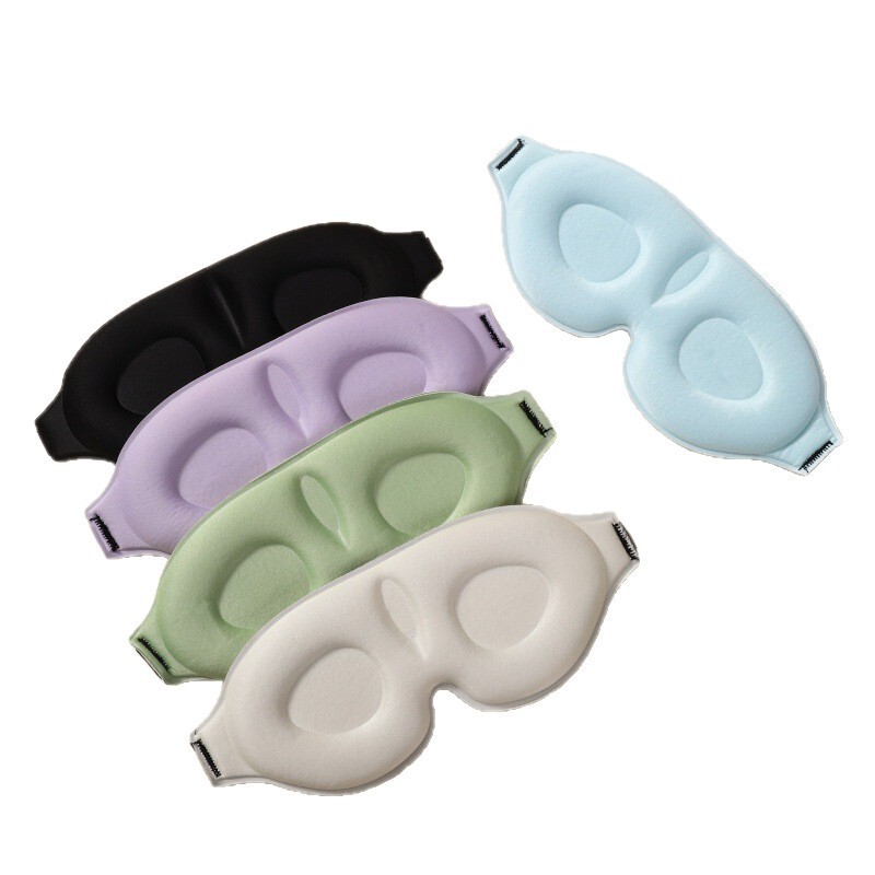 メーカー卸売 3D立体アイマスク 低反発メモリーフォーム 睡眠用遮光アイマスク スポンジ製 通気性 調整可能アイマスク|undefined