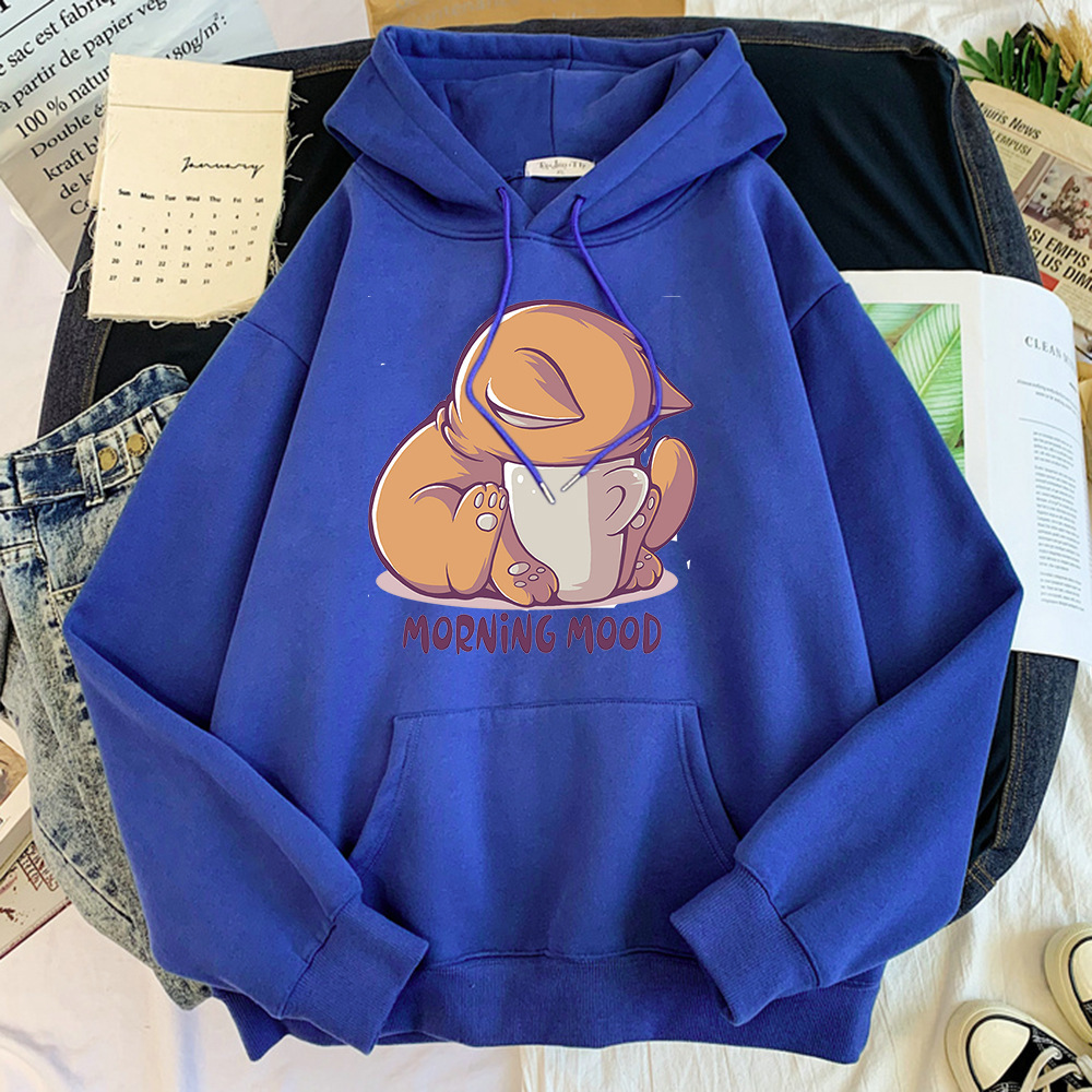 Comercio exterior AliExpress tallas grandes mujeres otoño más terciopelo invierno dibujos animados animales lindos más terciopelo suéter con capucha chaqueta sudadera con capucha
