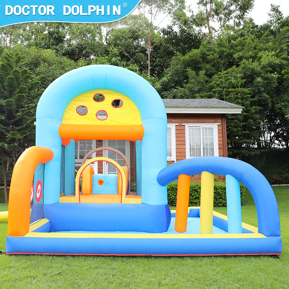 Doctorado en delfines | Castillo inflable para niños, tobogán pequeño para el hogar, castillo plegable para niños