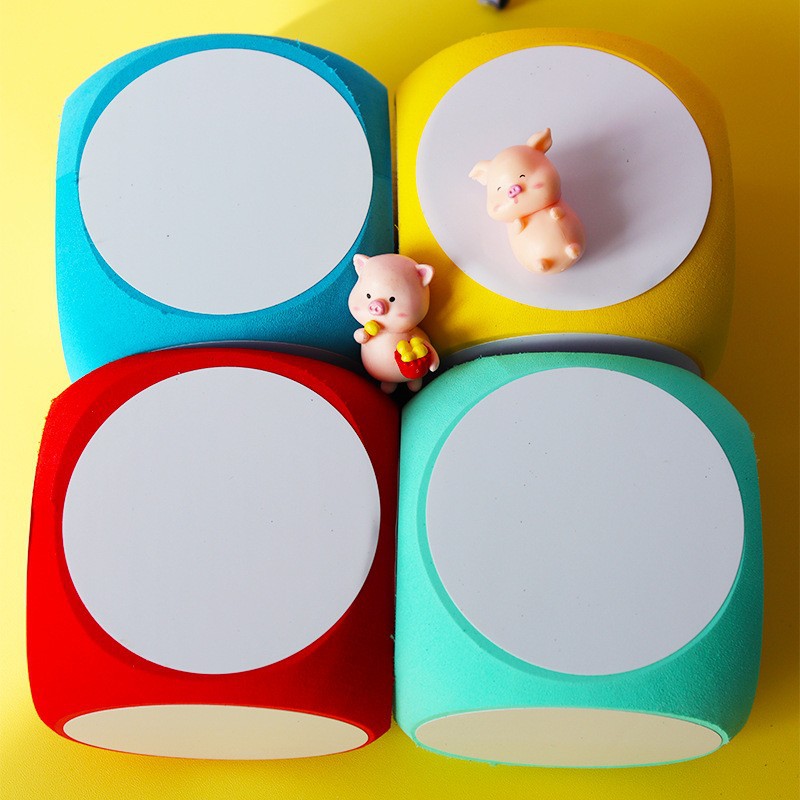 Small erasable dice from foam for kindergarten