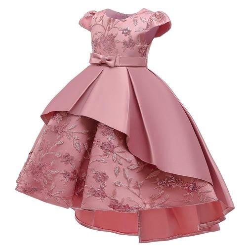 Amazon European and American Sequin Girls' Train Birthday Party Girls' Fashion Show Performance Gown Flower Girl Dress