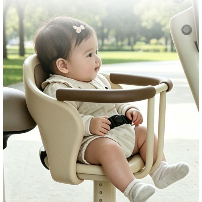 Electric Vehicle Front-Mounted Child Seat, Thickened, Fully Enclosed, Shock-Absorbing, Anti-Fall, Anti-Collision, Adjustable Baby Safety Seat