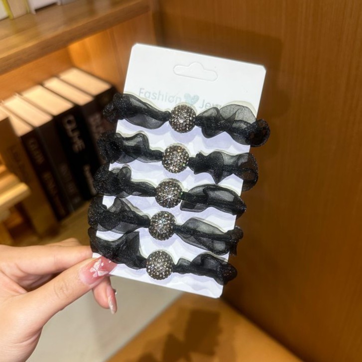 ネット赤気質頭飾り高弾力頭縄豹紋髪縄高颜値欧根紗髪輪オリジナルデザイン大腸輪|undefined