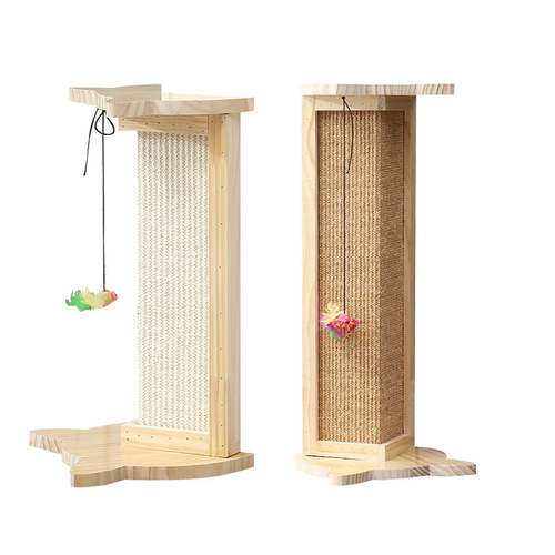 Lezhizhi Solid Wood Sisal Sofa Protection Anti-Wear-Resistant Cat Scratching Board Cat Scratcher Cat Scratching Board Wholesale Cat Supplies