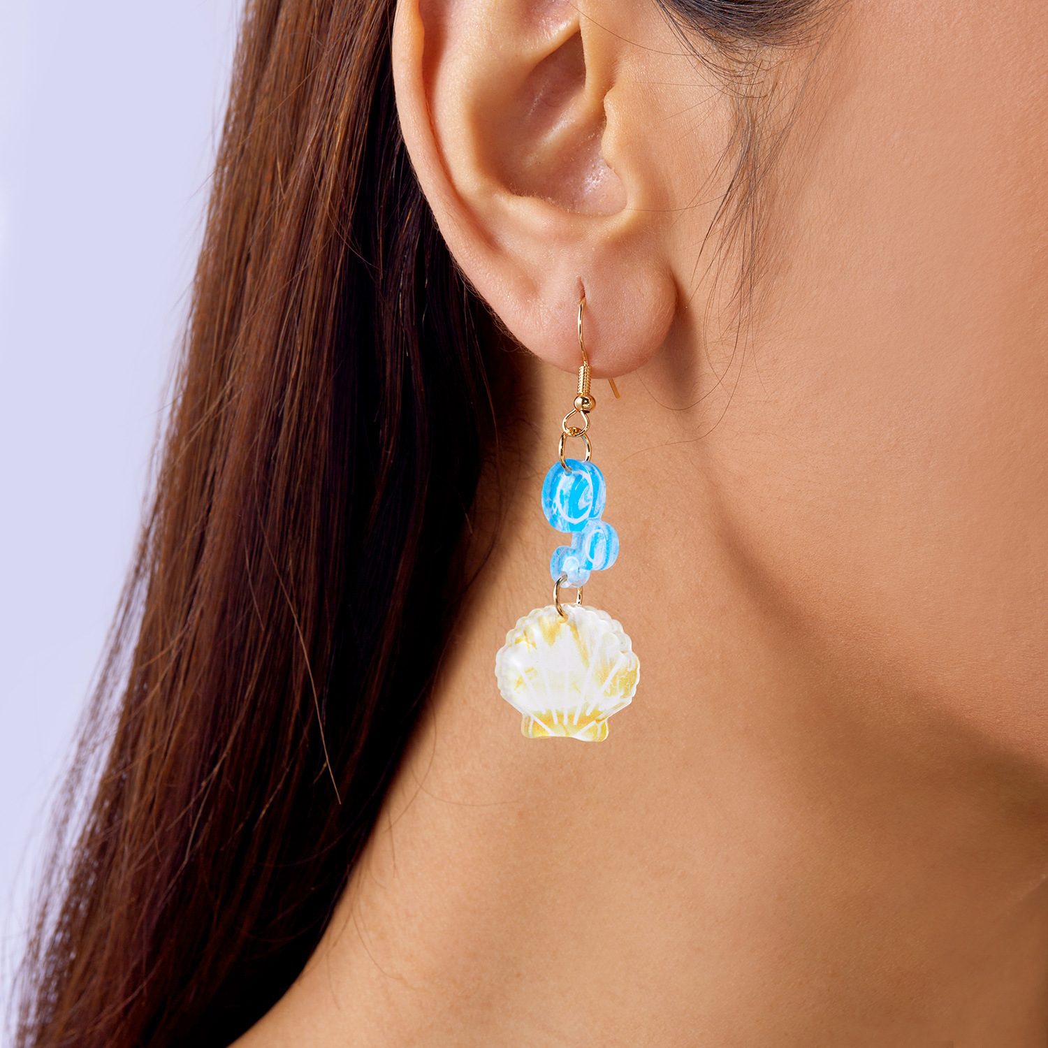 11g Weight Alloy Ear Needle Material Drop Earrings Classification 1 Pair Quantity Holiday, Daily Occasion Acrylic Material Starfish Pattern Spring&Summer Season Women's Gender Plating Design Vacation, Classic Style Style 1 Pair Vacation Classic Style Starfish Plating Acrylic Drop Earrings 20