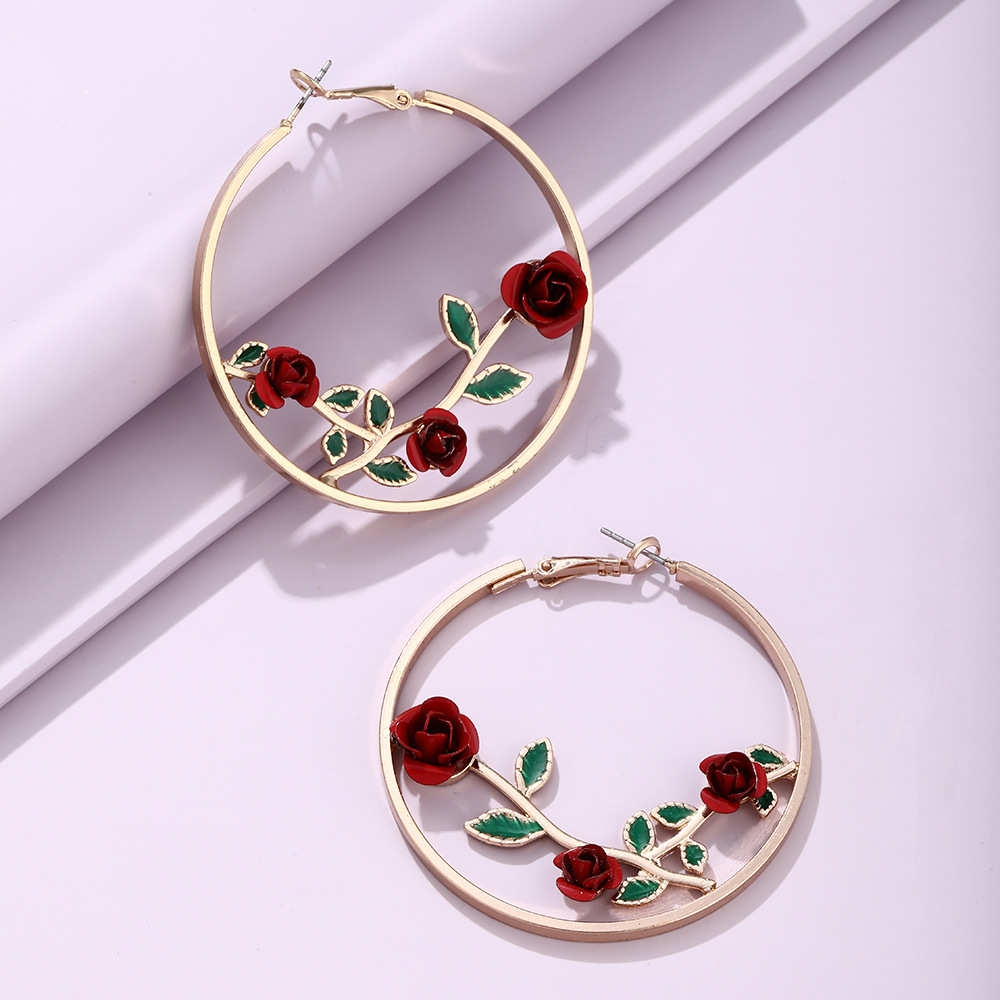 Flower Retro Alloy No Inlaid Plating Earrings display picture 9
