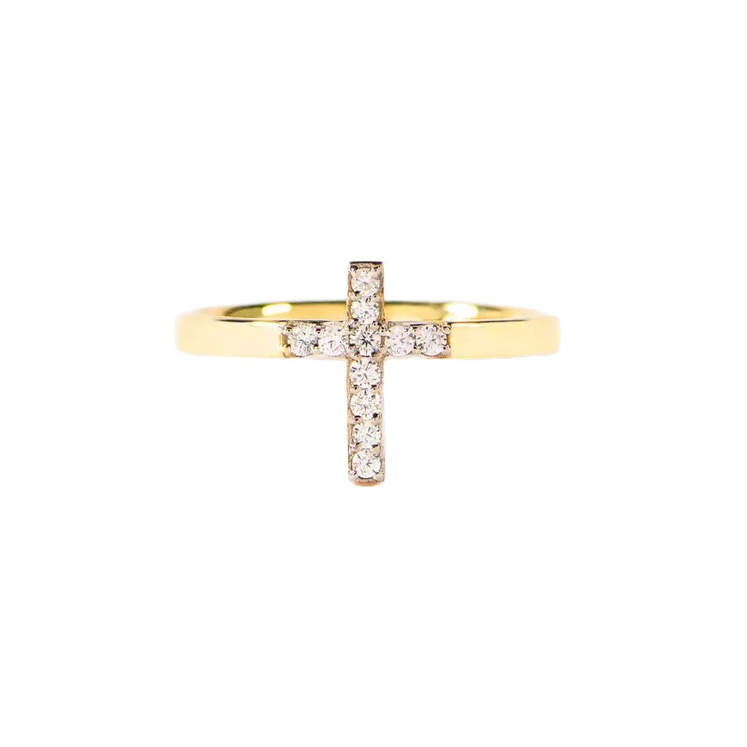 Cross-border Niche Design High-end Cross-shaped Ring With Copper Inlaid Zircon, Light Luxury Jewelry, Yiwu Accessories,_voghion.com