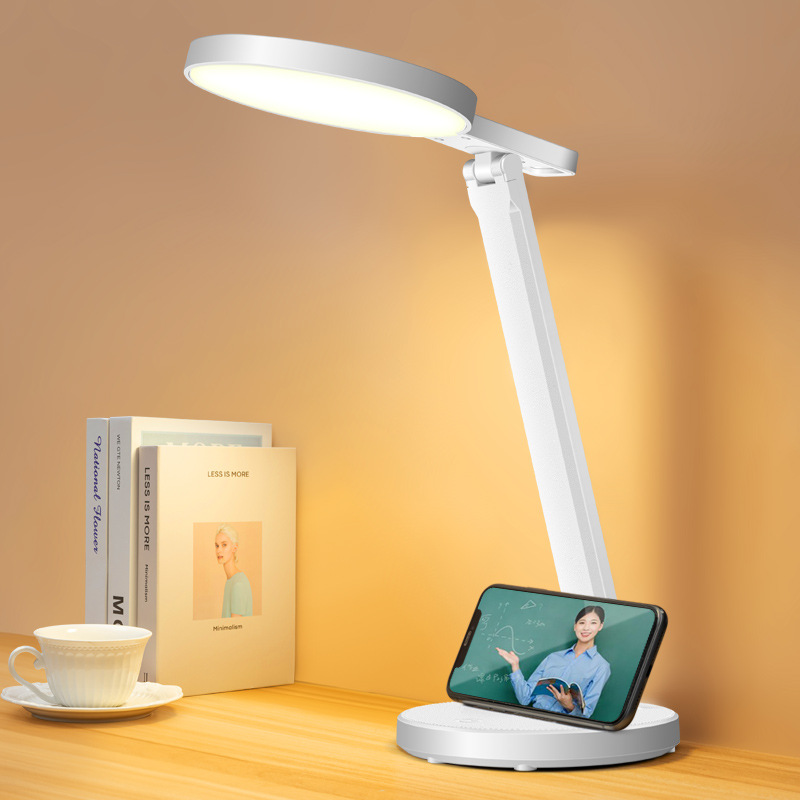 LED Foldable Desk Lamp for Eye Protection, Study Lamp for Dormitory, Bedside Charging Reading Lamp, Gift, Wholesale