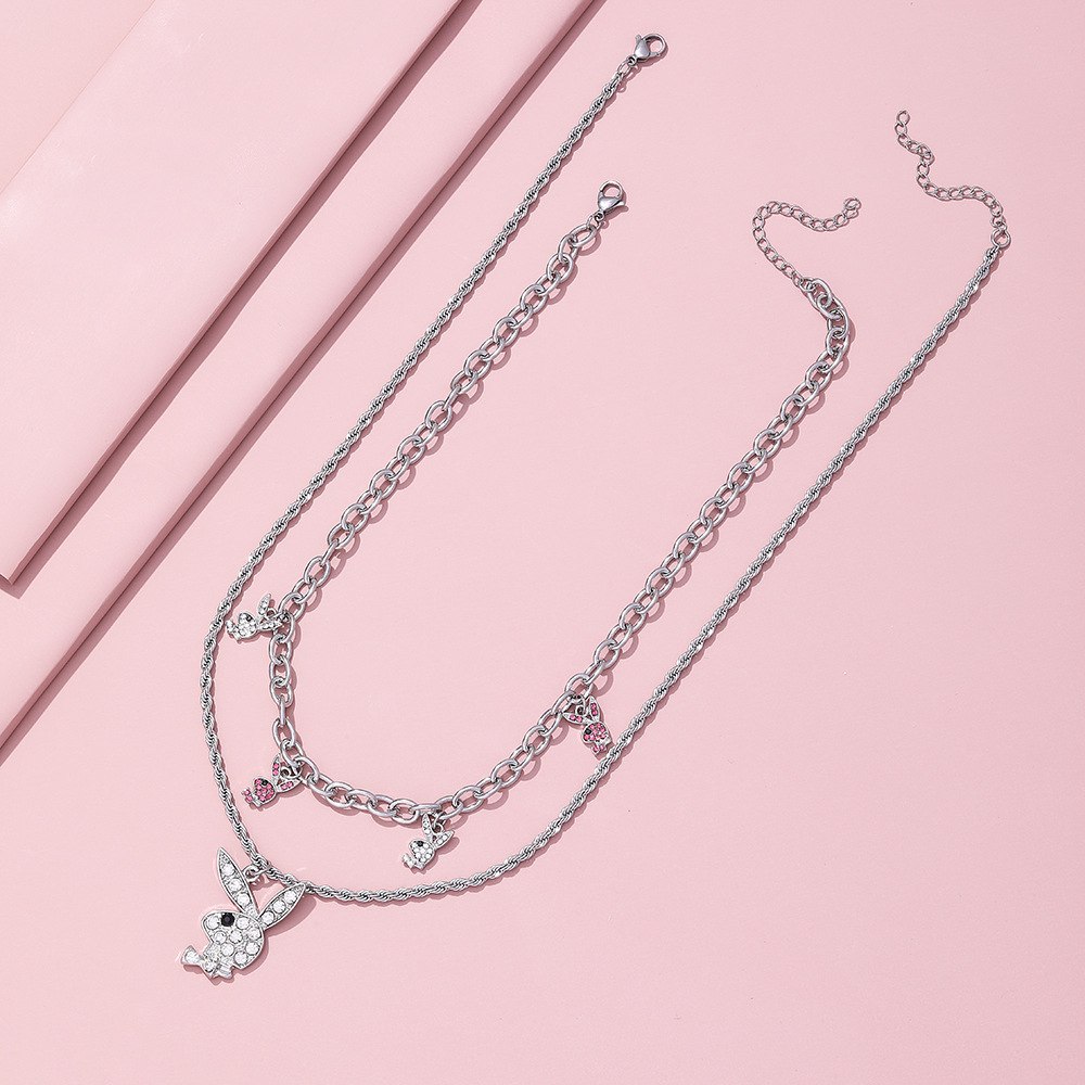 wholesale jewelry cartoon cute rabbit multi-layer necklace nihaojewelry