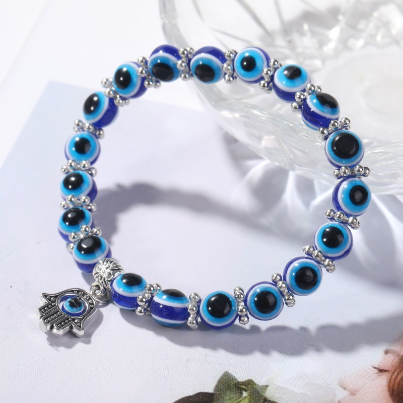 Casual Devil's Eye Hand Of Fatima Beaded Knitting Unisex Bracelets display picture 2