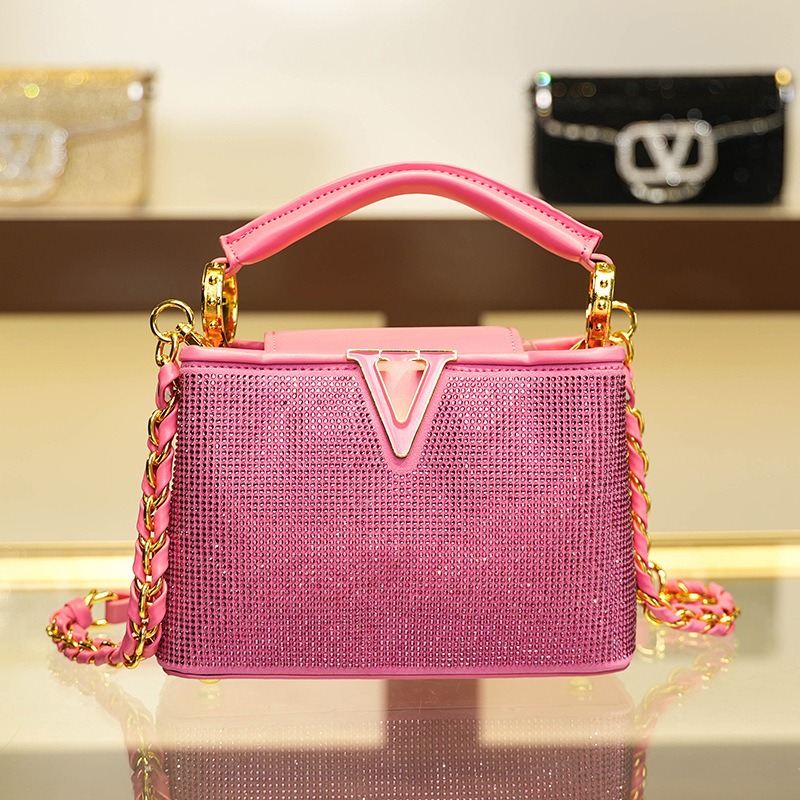 Guifei Handbag 2024 New European and American Retro Diamond-encrusted Fashion Women's Bag Shoulder Crossbody Star Same Style Guifei Handbag 2024 New European and American Retro Diamond-encrusted Fashion Women's Bag Shoulder Crossbody Star Same Style