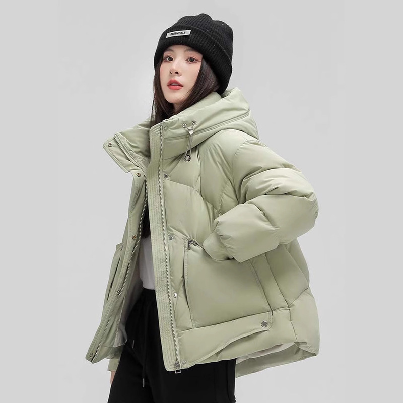 Authentic Clearance Winter New Small Loose Thick Hooded White Duck down Fashion Short Women's down Jacket Coat
