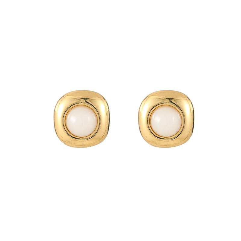 14g Weight Titanium Steel Ear Needle Material Ear Studs Classification 1 Pair Quantity Daily, Street Occasion Titanium Steel Material Geometric Pattern All Seasons Season Women's Gender Plating Design Retro, Classic Style Style 1 Pair Retro Classic Style Geometric Plating Titanium Steel Ear Studs 10