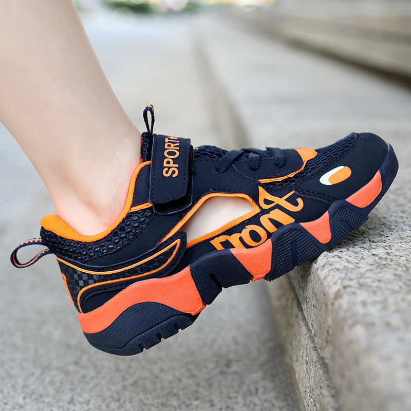 Zapatos de marco para niños verano 2024 nuevos zapatos de deporte transpirables para niños sandalias de cabeza para niños grandes tendencia de zapatos para niños