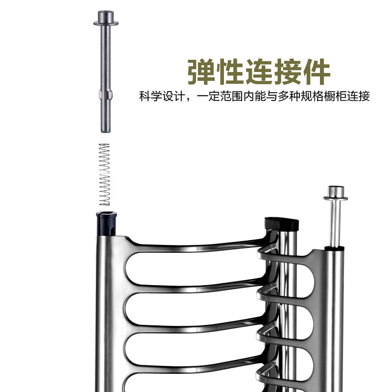 gabinete de acero inoxidable interno estante de platos de cocina multicapa drenaje estante de platos de almacenamiento estante de platos de capas de gabinete